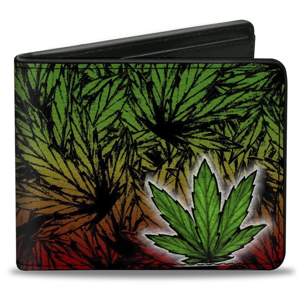 8392 Bifold Wallet Weed, 4.0" x 3.5"